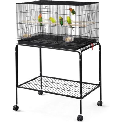 Yaheetech Rolling Stand Extra Space Wood Perches Bird Cage
