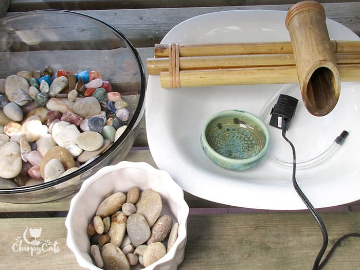 Zen-Inspired Bamboo Cat Fountain- Chirpy cats