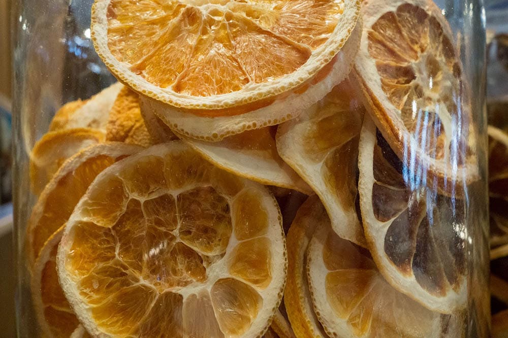 a jar of dried orange