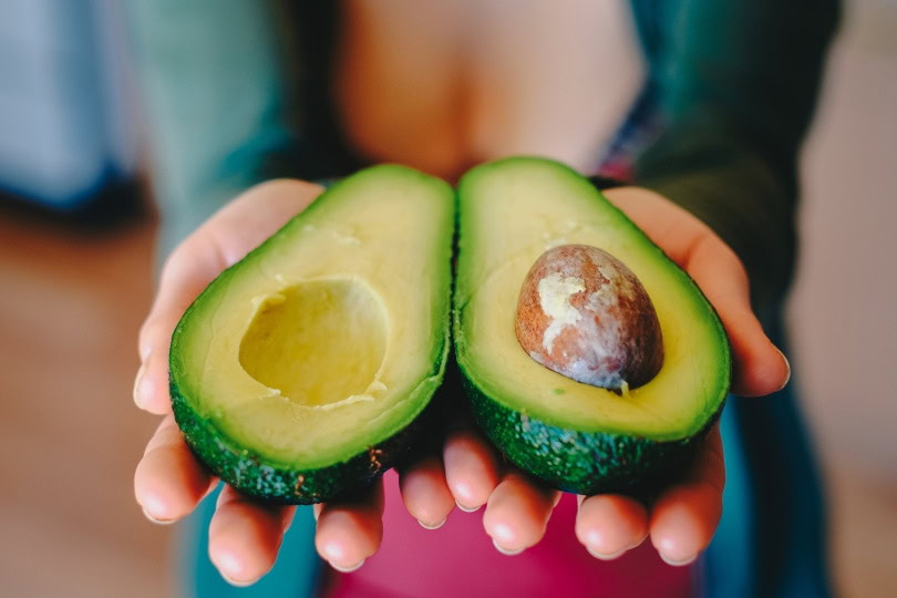 avocado in womans hand