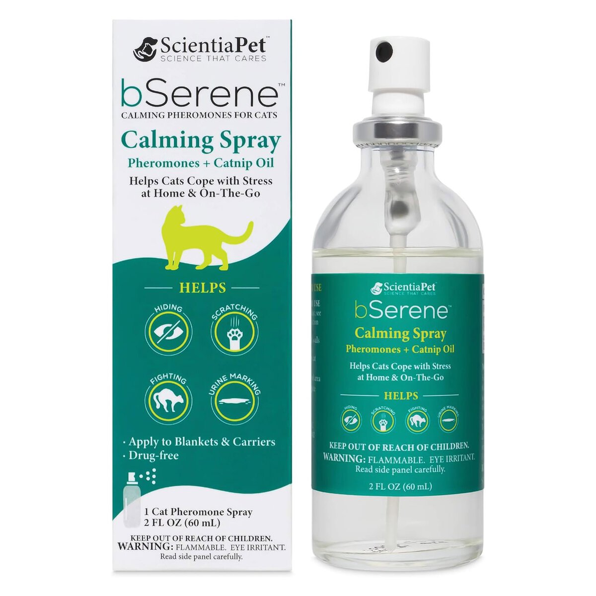 bSerene Pheromone + Catnip Calming Solution for Cats