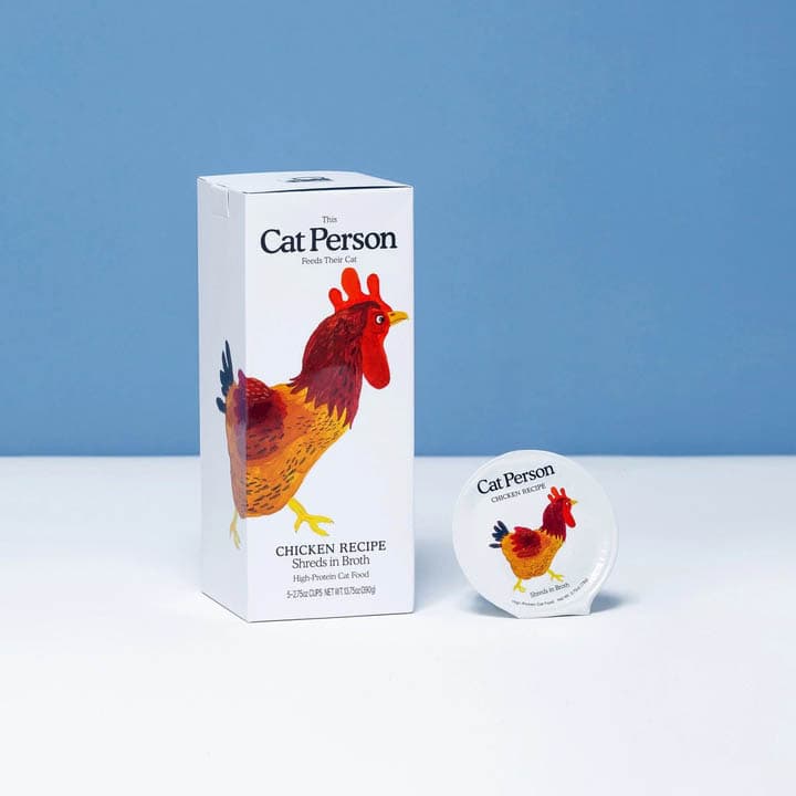 cat person wet food chicken shreds