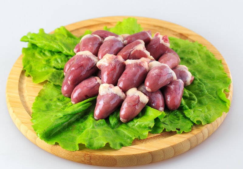 Chicken hearts, raw
