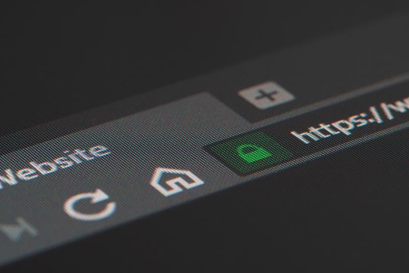 closeup of a web browser