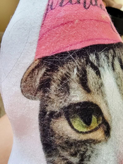 closeup of fur on petsies pillow