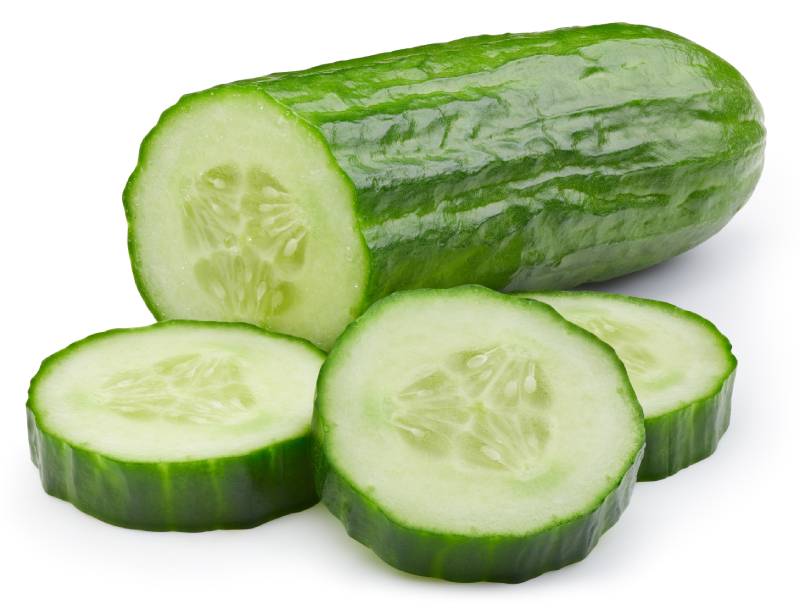 cucumber slice in isolated background