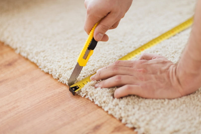 cutting carpet