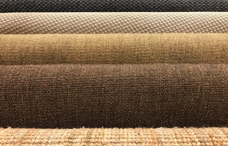 different shades of brown sisal fabric