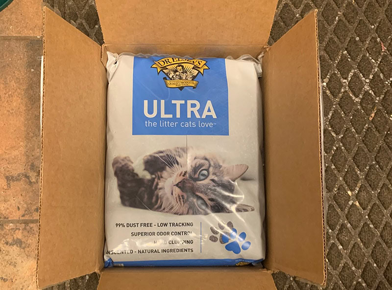 dr. elsey’s ultra cat litter in a box