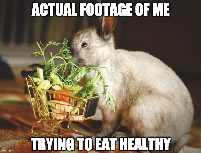 rabbit memes eating healthy