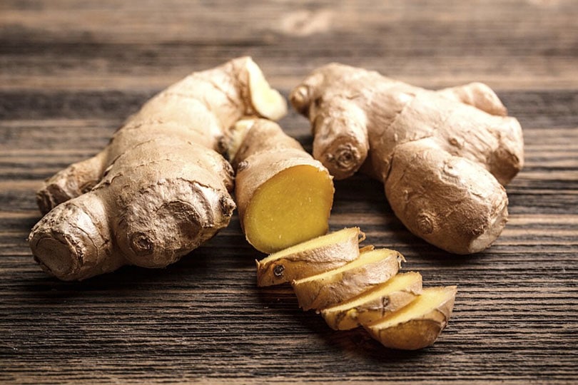 ginger on a wooden background