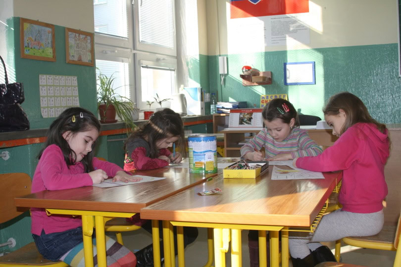 girl students in classroom
