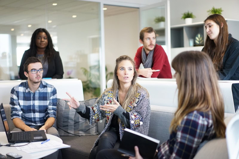 group of people having a meeting