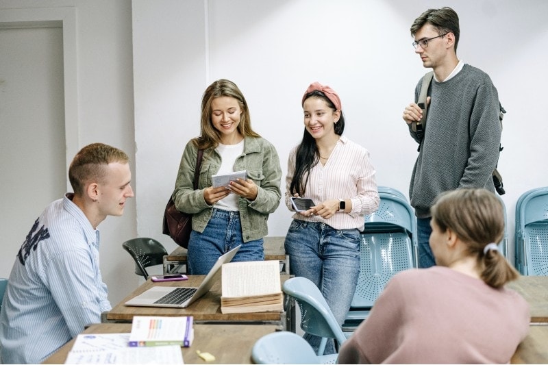 group of students chatting