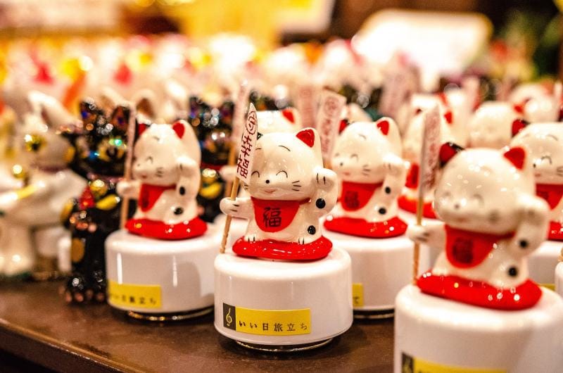 lucky cat souvenir in japan