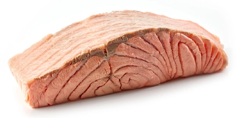 piece of steamed salmon filet