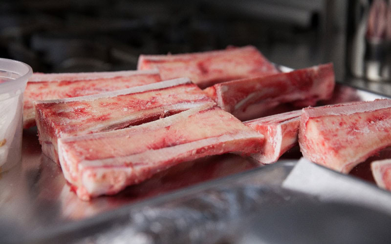 raw beef bone with marrow for making broth