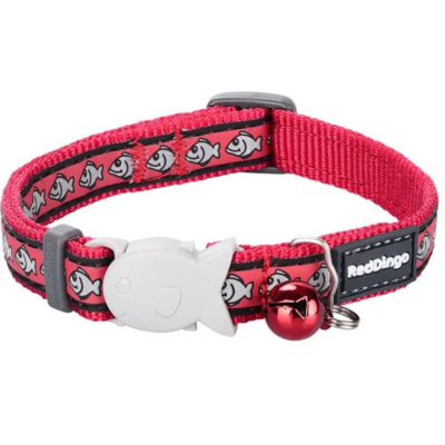  Red Dingo Nylon Reflective Breakaway Cat Collar with Bell 
