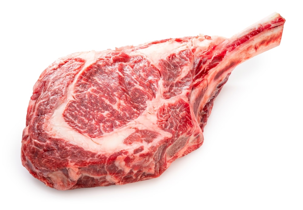 beef steak on white background