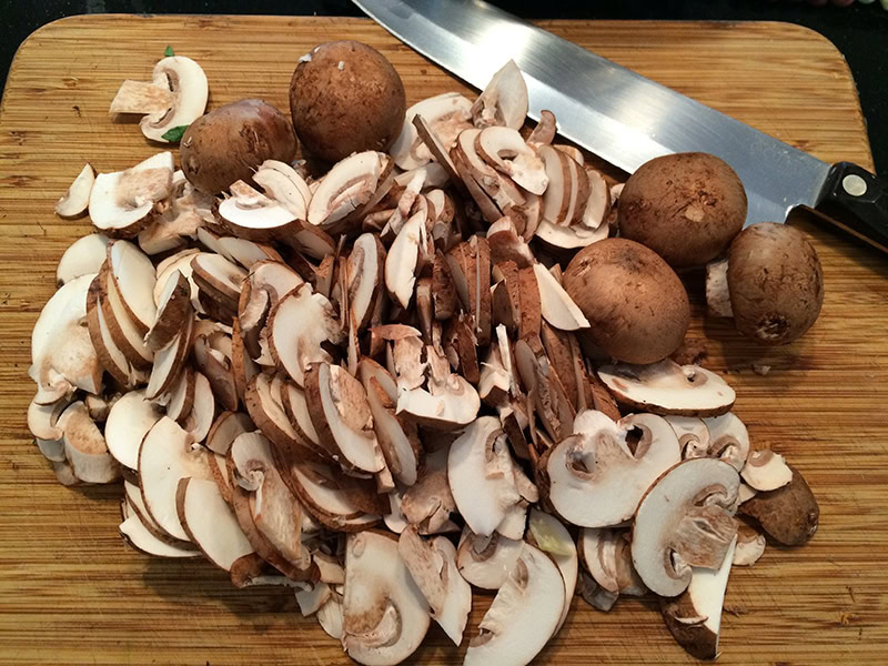 sliced shiitake mushrooms