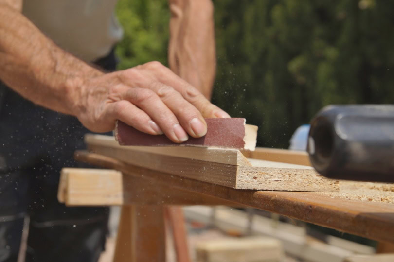smoothing wood