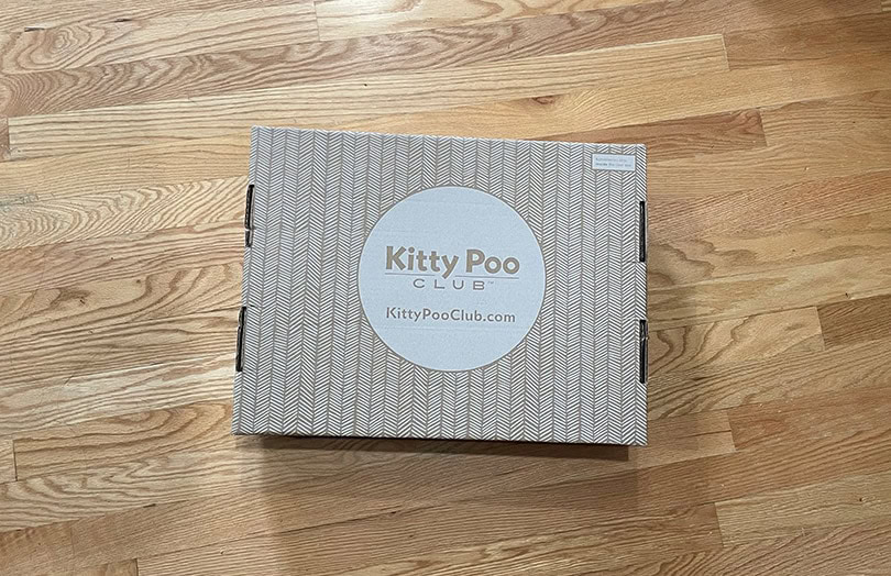 top view of Kitty Poo Club Clay Litter Box packaging