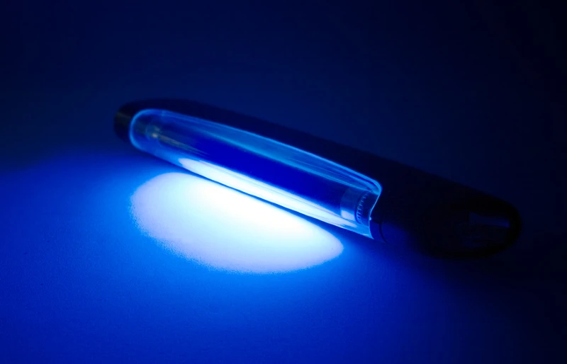 ultraviolet light uv lamp on a table