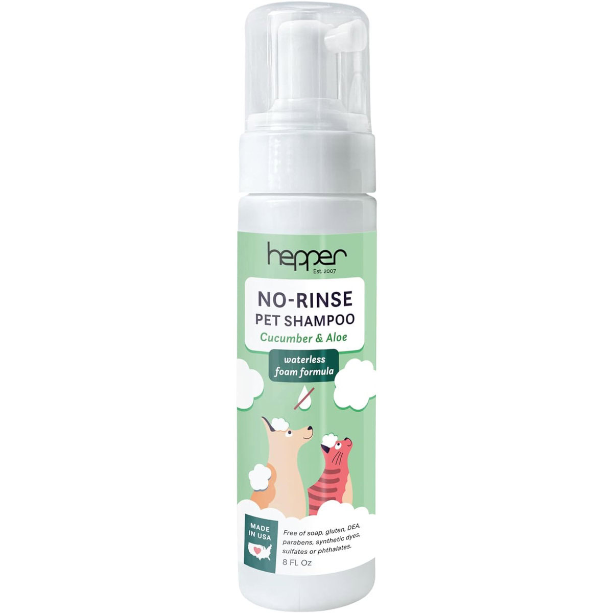 hepper waterless no rinse dry pet shampoo