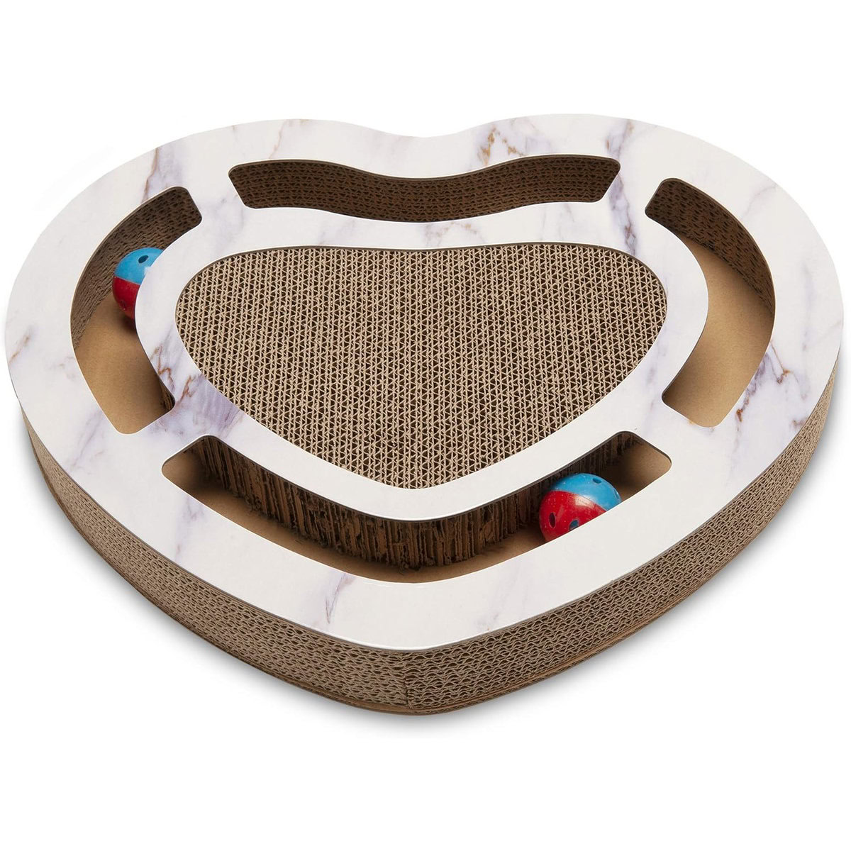 Furhaven Scratching Pad Ball Track Cat Toy 