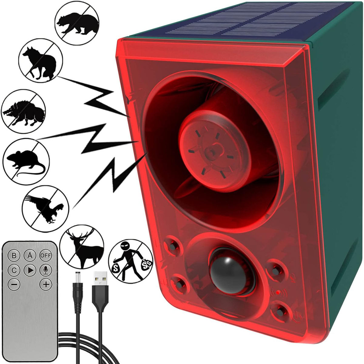 SENKEFEI SS Solar Outdoor Motion Sensor Alarm