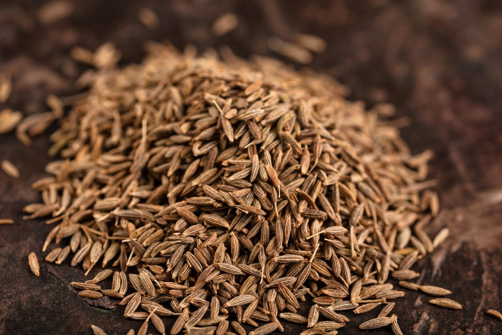 Closeup shot of Cumin seeds