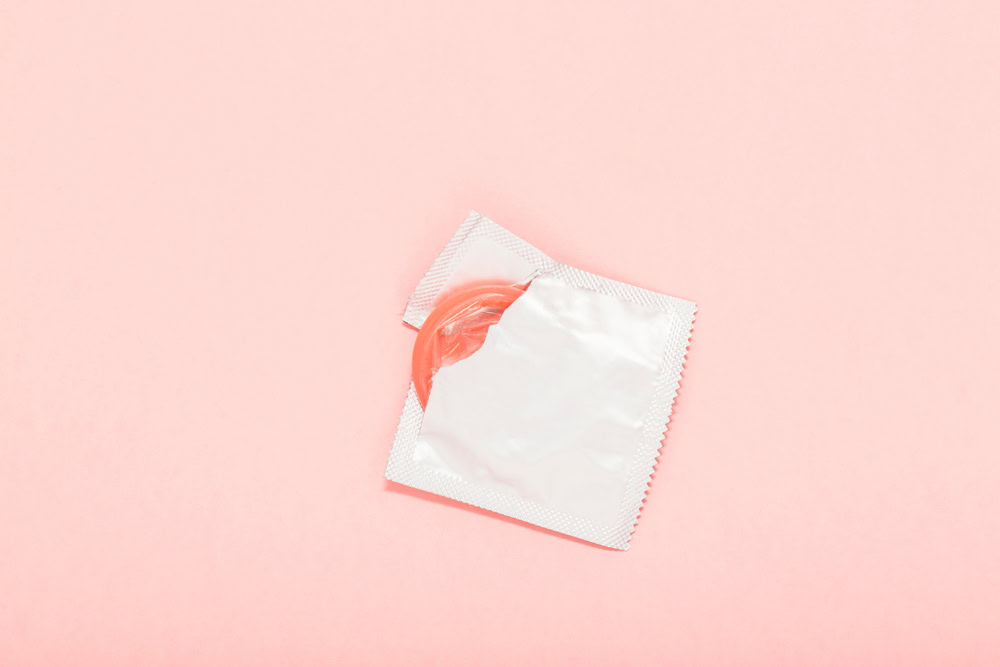 an opened condom pack